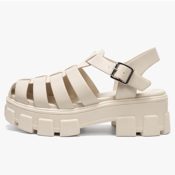 Skechers Shoes - Skechers Womens Platform Wedge Sandals Chunky Block Heeled Adjustable Buckle.sz8